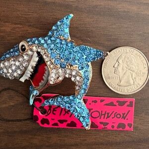 BETSEY JOHNSON SHARK PIN AND PENDANT